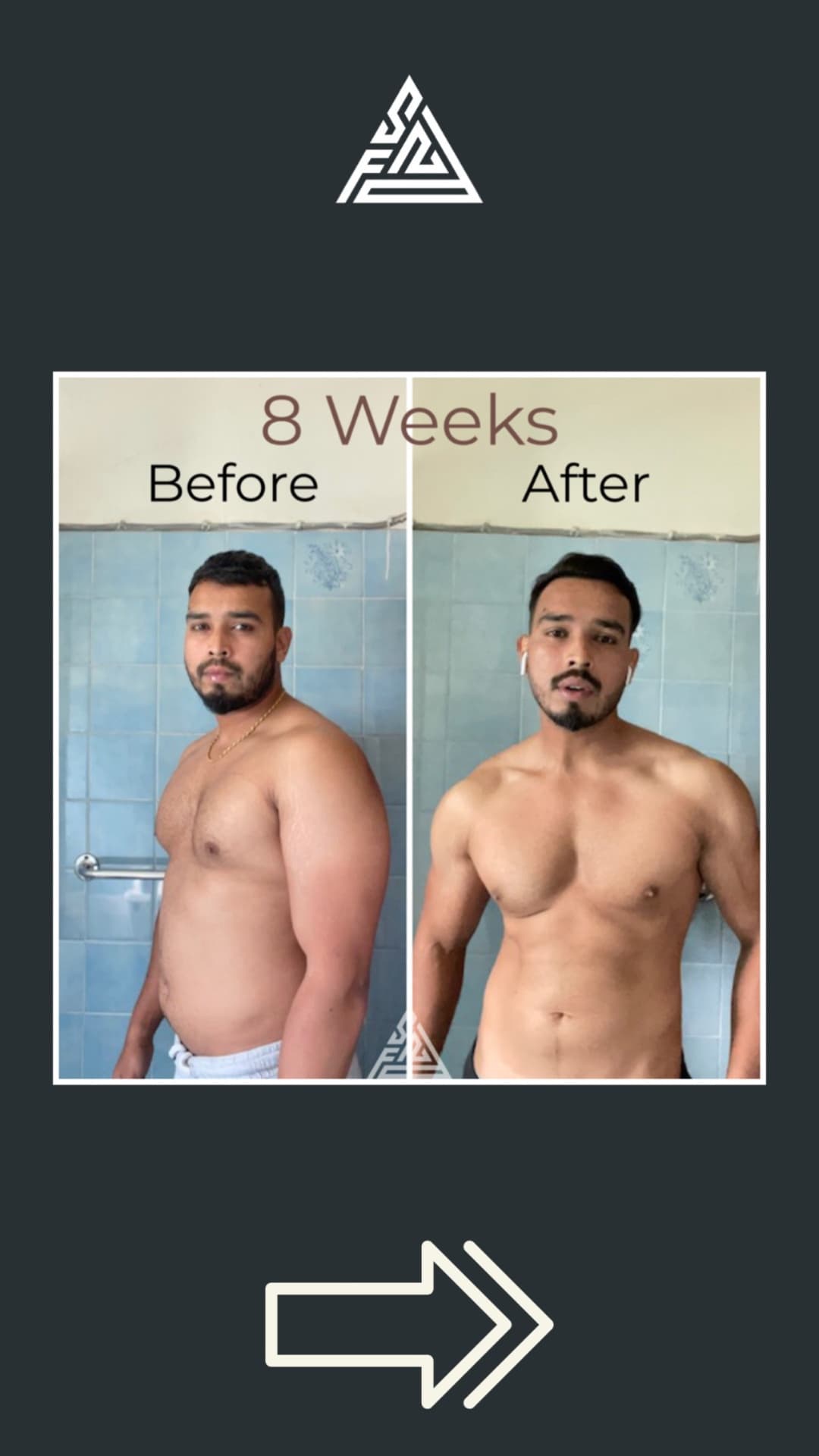 Client transformation, 8 weeks · Mid-method